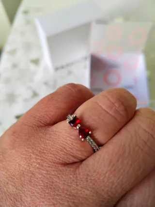 Conjunto Pandora Rojo y Plateado