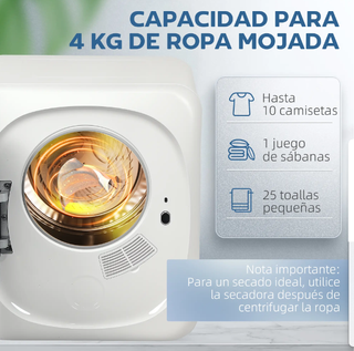 Secadora HOMCOM 4KG 800W