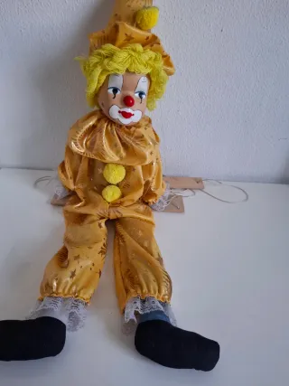 Muñeco Marioneta Payaso Porcelana Vintage