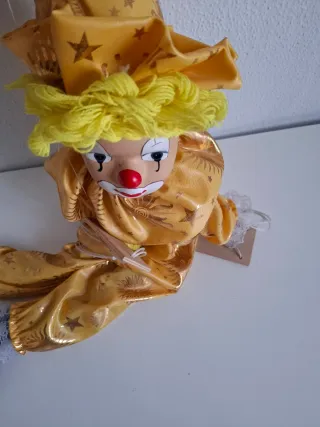 Muñeco Marioneta Payaso Porcelana Vintage