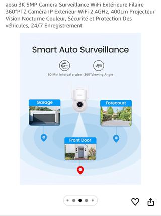 aosu Cámara Vigilancia WiFi 3K 5MP PTZ