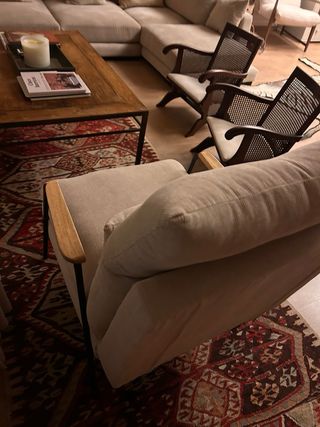 Sillón pana beige reclinable