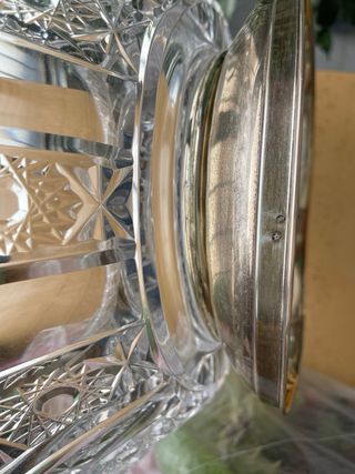 Centro de mesa cristal y plata