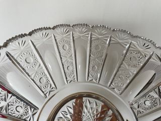 Centro de mesa cristal y plata