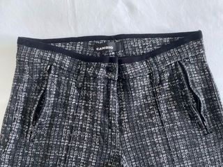 Pantalones de cuadros blanco y negro - corte recto