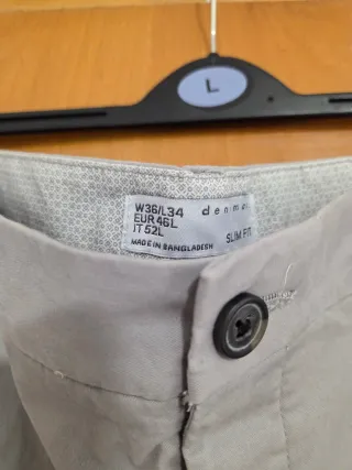 Pantalón chino George gris hombre Talla 42