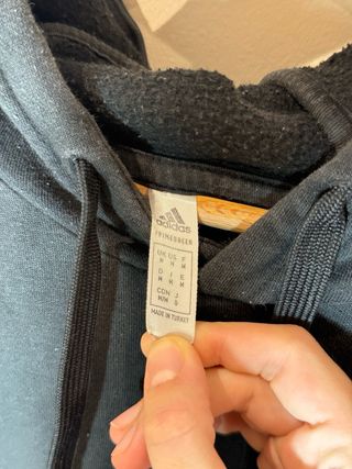 Sudadera Adidas Negra con Rayas Grises