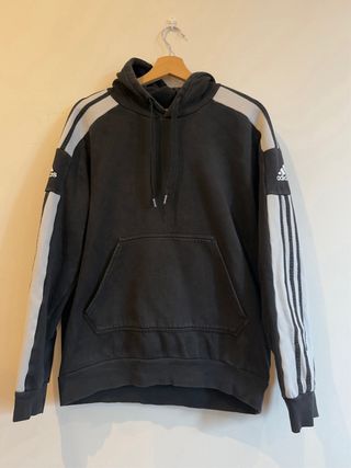 Sudadera Adidas Negra con Rayas Grises