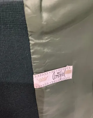 Abrigo vintage verde con cuello de pelo