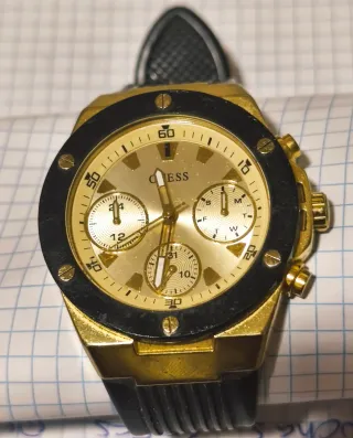 Reloj Guess Mujer Original Dorado Negro