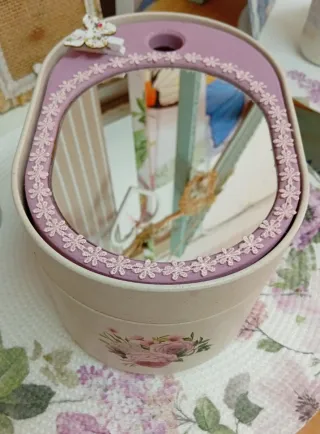 Caja joyero compartimentos espejo