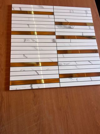 Malla Mosaico Porcelánico Dorado