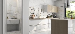 Malla Mosaico Porcelánico Dorado