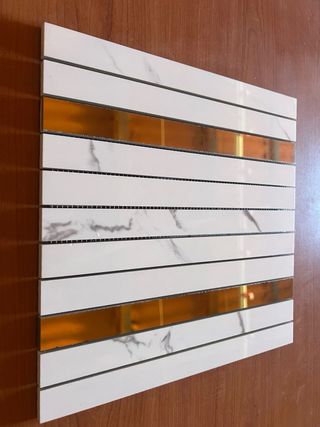 Malla Mosaico Porcelánico Dorado