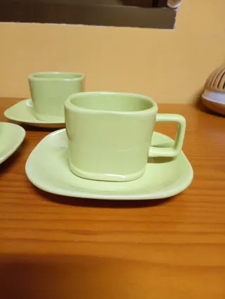 Juego 3 tazas café/chocolate verde