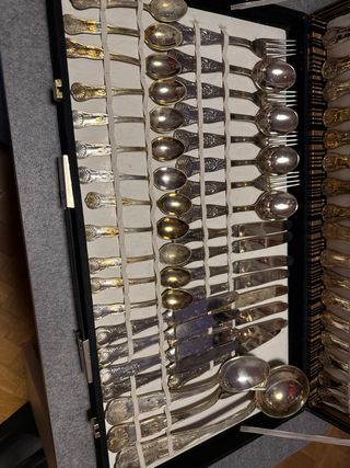 Cubertería de plata antigua italiana ARG 800