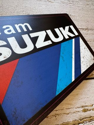 CARTEL METALICO TEAM SUZUKI LOGO MOTO