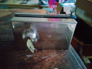 Cerradura seguridad cristal + 3 llaves