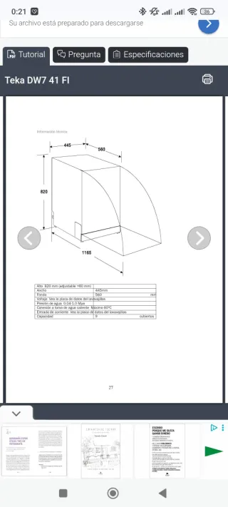 Teka DW7 41 FI Lavavajillas
