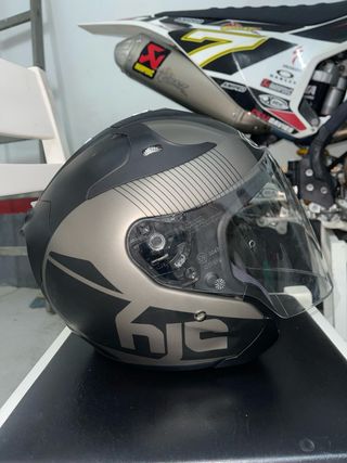 Casco Moto HJC Jet Negro y Gris talla M