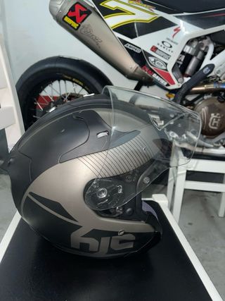 Casco Moto HJC Jet Negro y Gris talla M