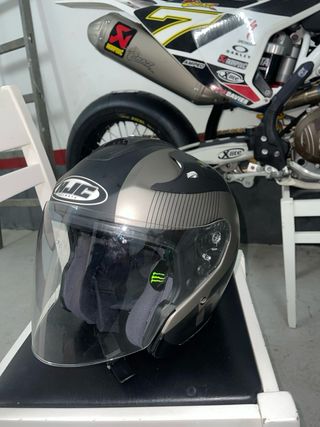 Casco Moto HJC Jet Negro y Gris talla M