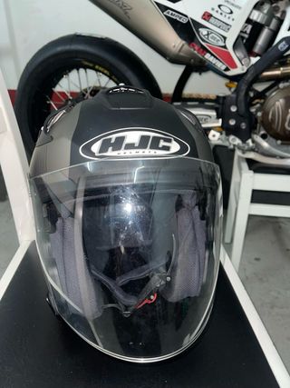 Casco Moto HJC Jet Negro y Gris talla M