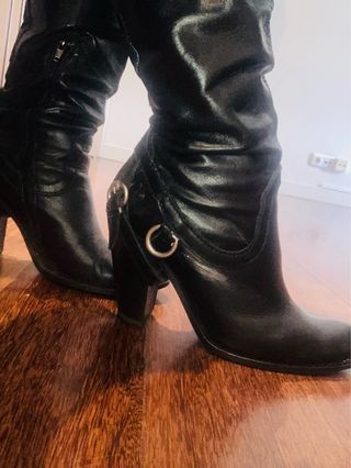 Stivali da cowboy in pelle con stelo alto