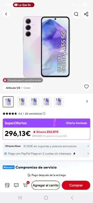 Samsung Galaxy A55 5G negro