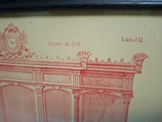 LÁMINA ANTIGUA CARPINTERÍA SIGLO XIX  ENMARCADA