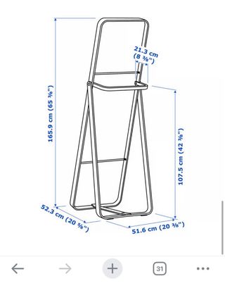 Espejo de pie Ikea con perchero