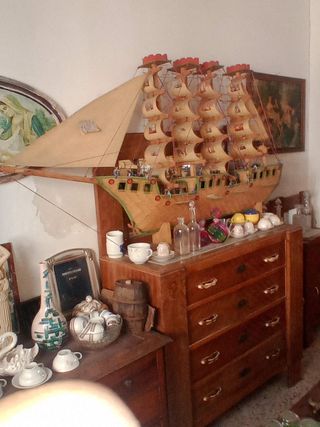 Veliero in fiammiferi anni '50