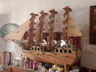 Veliero in fiammiferi anni '50