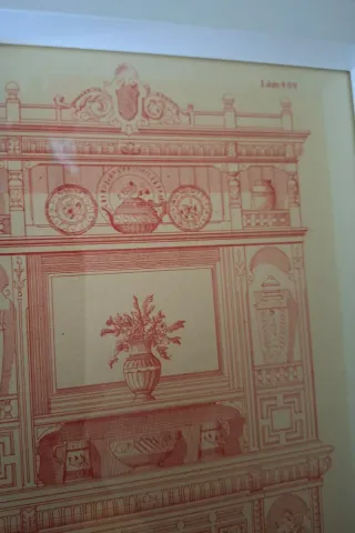 CUADRO LÁMINA SIGLO XIX EL CARPINTERO MODERNO