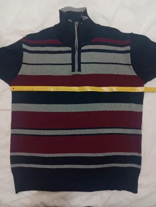 Jersey de hombre rayas cuello alto lana