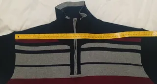 Jersey de hombre rayas cuello alto lana