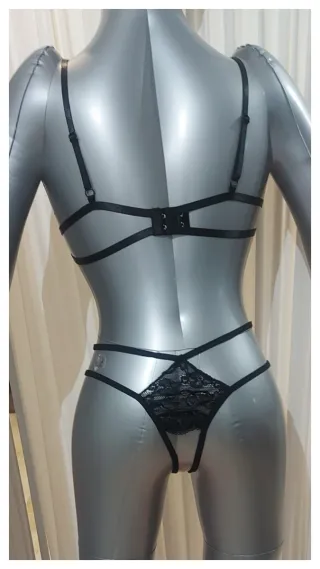 Lencería encaje negro talla M