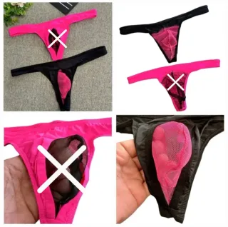 Tanga hombre negro y rosa