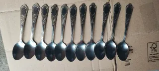 Conjunto de 10 Garfos de Metal Prateado