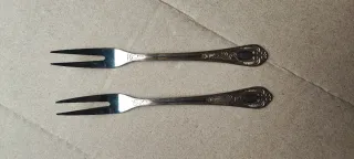 Conjunto de 10 Garfos de Metal Prateado