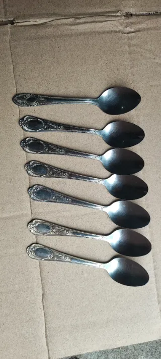 Conjunto de 10 Garfos de Metal Prateado