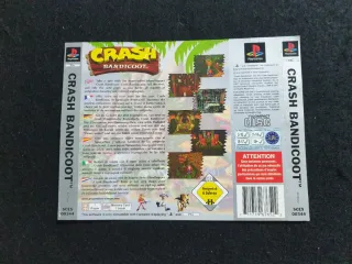 Crash Bandicoot PS1 contraportada pal platinum
