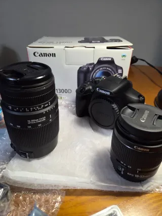 Equipo fotográfico Canon 1300D + 2 objetivos