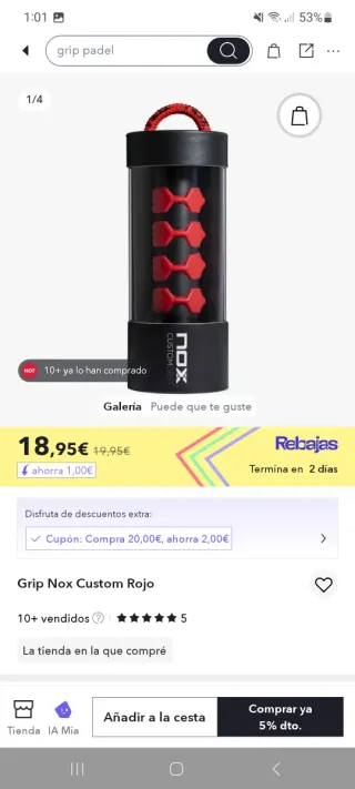 NOX CUSTOM GRIP para palas de pádel