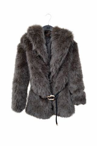 Abrigo de pelo con cinturón