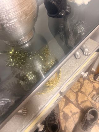 Mueble de entrada cristal y metal