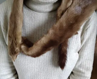 Bufanda o cuello de piel auténtica