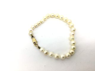 pulsera oro 18k con piedra con perla