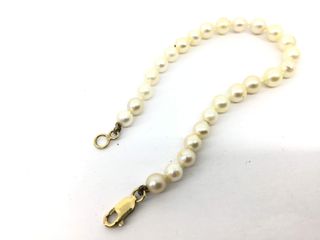 pulsera oro 18k con piedra con perla