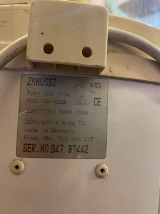 Centrifugadora Zanussi 4.5kg